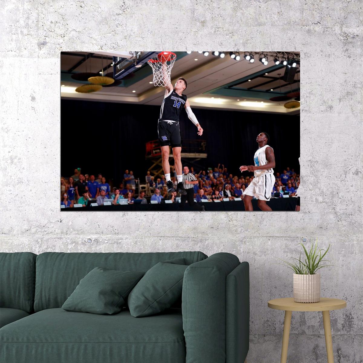 Tyler Herro Dunk Basketball Player Poster Motivational Sports Print