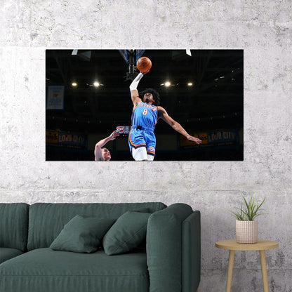 Jalen Williams J-Dub Dunk Basketball Player Poster Motivational Sports Print