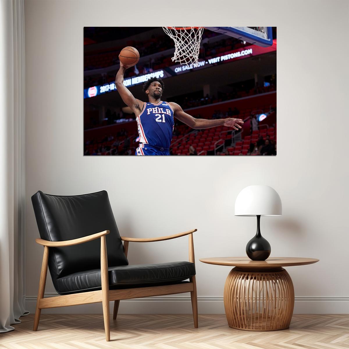 Joel Embiid Dunk Basketball Player Poster Motivational Sports Print