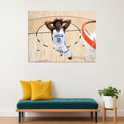 Tyrese Maxey Dunk Basketball Player Poster Motivational Sports Print