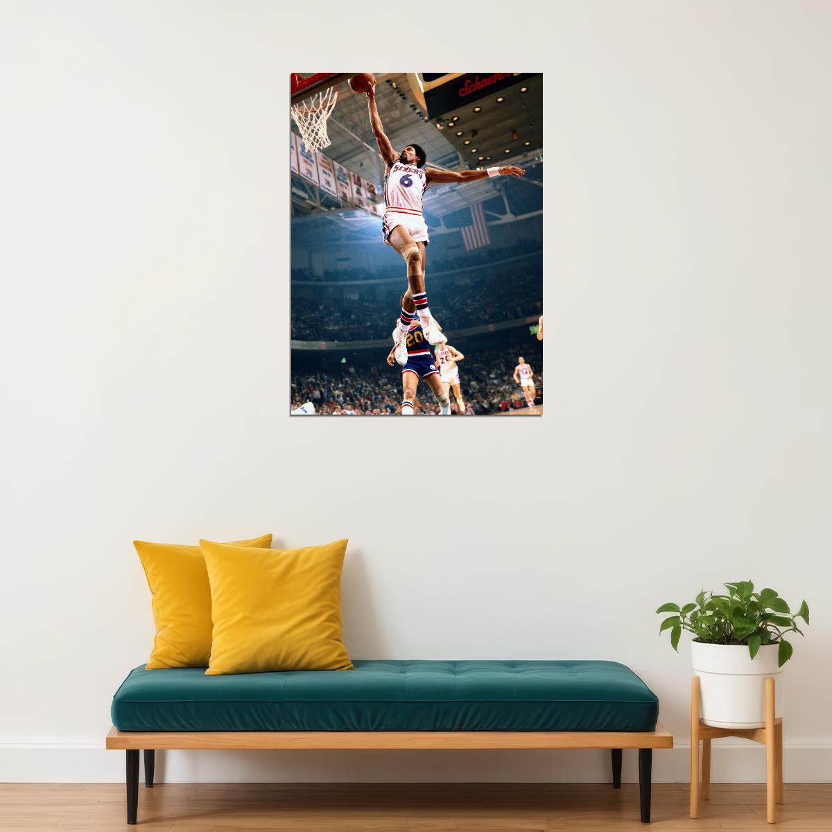 Julius Erving Doctor Dr. J Basketball Player Poster Motivational Sports Print