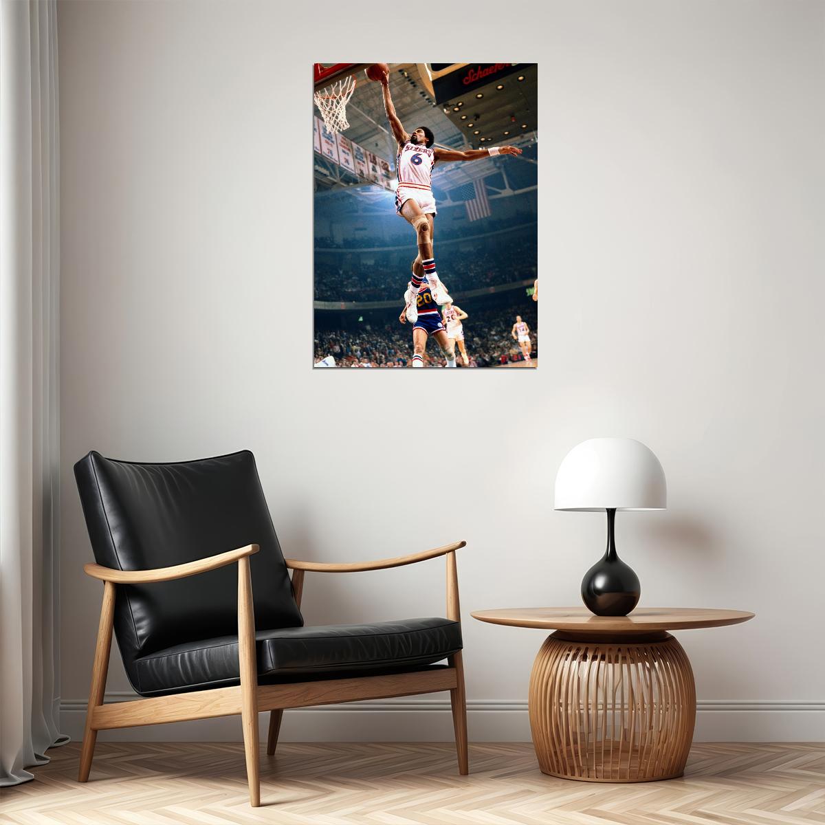 Julius Erving Doctor Dr. J Basketball Player Poster Motivational Sports Print