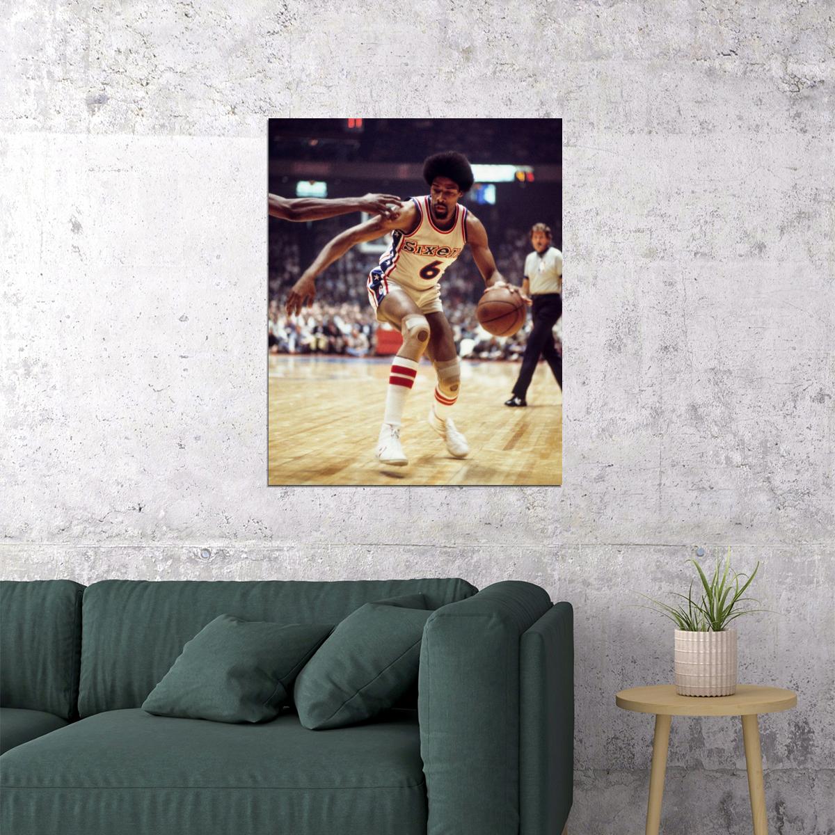 Julius Erving Doctor Dr. J Basketball Player Poster Motivational Sports Print