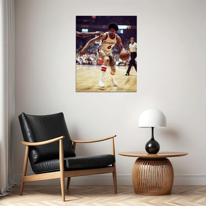 Julius Erving Doctor Dr. J Basketball Player Poster Motivational Sports Print