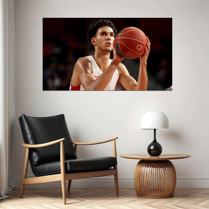 Zaccharie Risacher Basketball Player Poster Motivational Sports Print