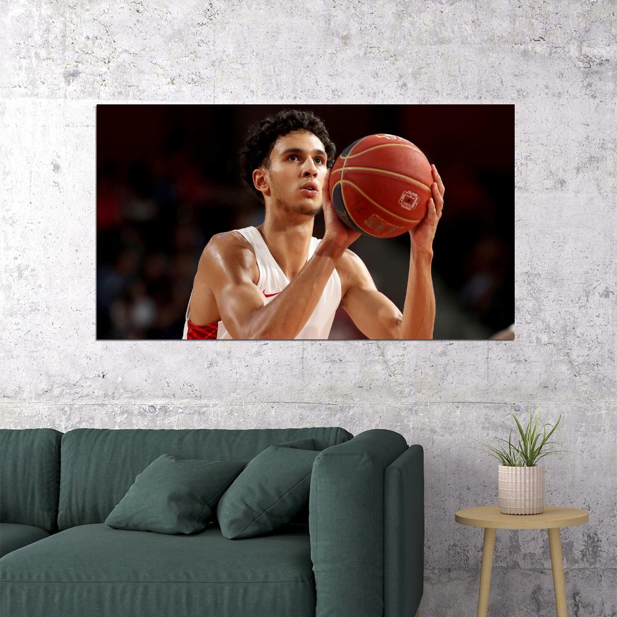 Zaccharie Risacher Basketball Player Poster Motivational Sports Print