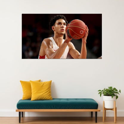 Zaccharie Risacher Basketball Player Poster Motivational Sports Print