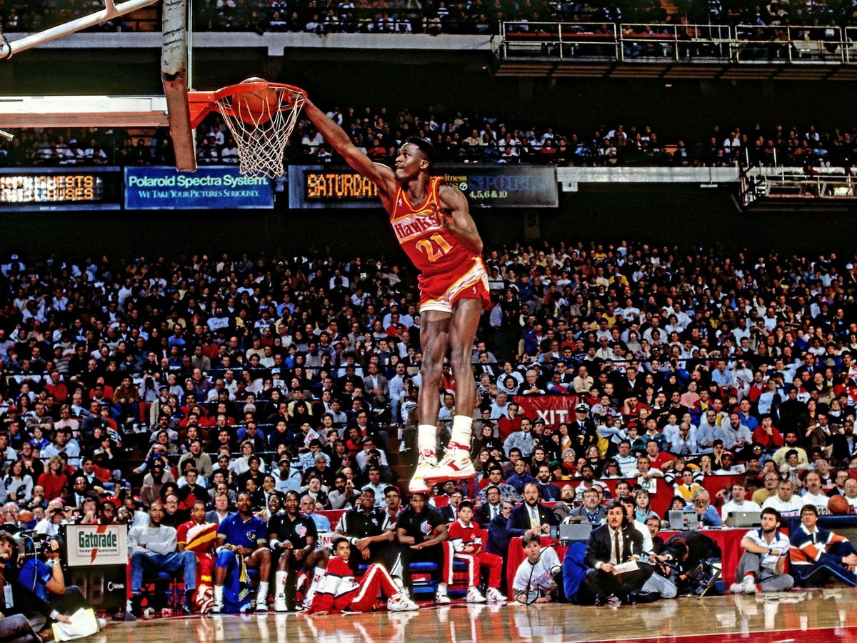 Dominique Wilkins Slam Dunk 1988 Dunk Contest  Basketball Player Poster Motivational Sports Print