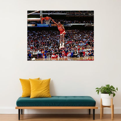 Dominique Wilkins Slam Dunk 1988 Dunk Contest  Basketball Player Poster Motivational Sports Print