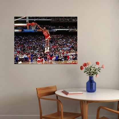 Dominique Wilkins Slam Dunk 1988 Dunk Contest  Basketball Player Poster Motivational Sports Print