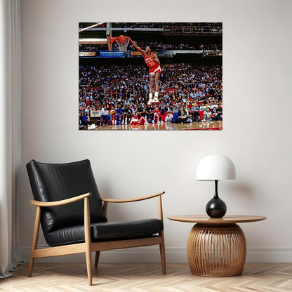 Dominique Wilkins Slam Dunk 1988 Dunk Contest  Basketball Player Poster Motivational Sports Print