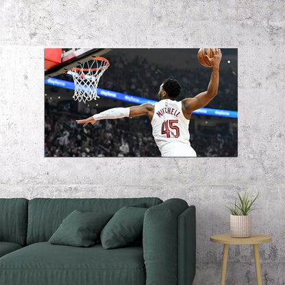 Donovan Mitchell Slam Dunk Basketball Player Poster Motivational Sports Print