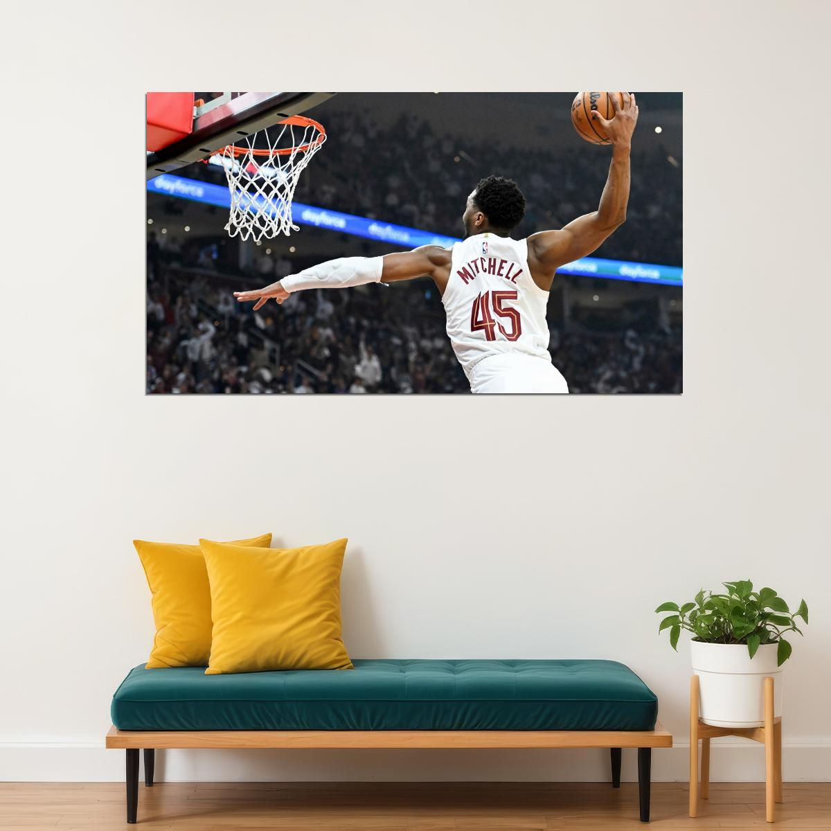 Donovan Mitchell Slam Dunk Basketball Player Poster Motivational Sports Print