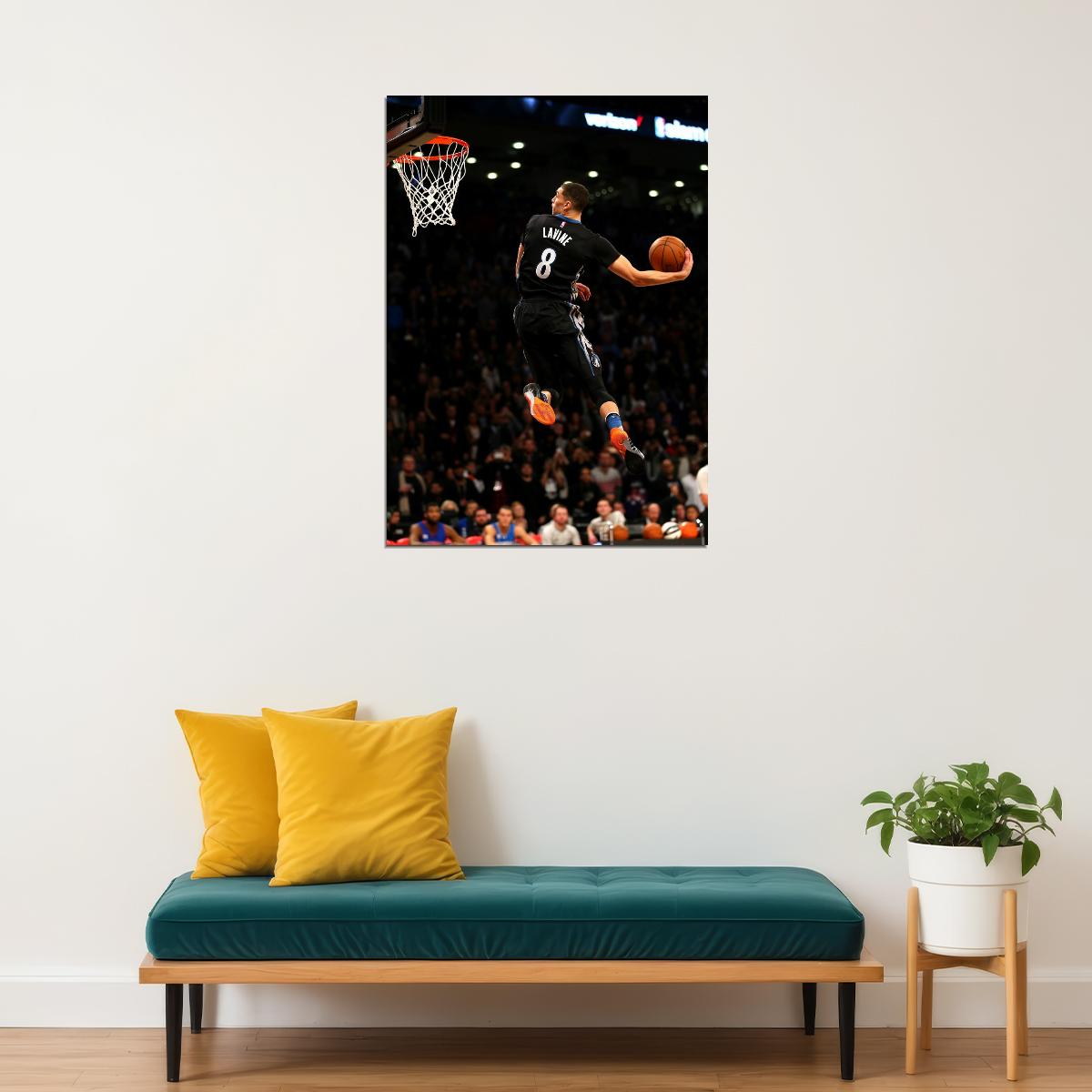 Zach LaVine Slam Dunk Contest Basketball Player Poster Motivational Sports Print