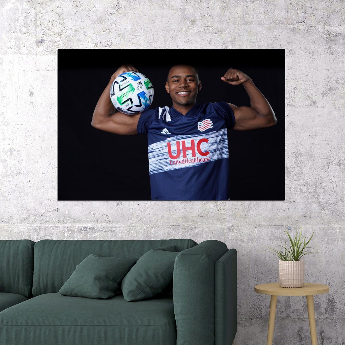 DeJuan Jones USA Soccer Poster Famous Football Superstar Motivational Sports Print