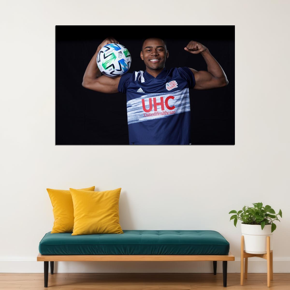 DeJuan Jones USA Soccer Poster Famous Football Superstar Motivational Sports Print