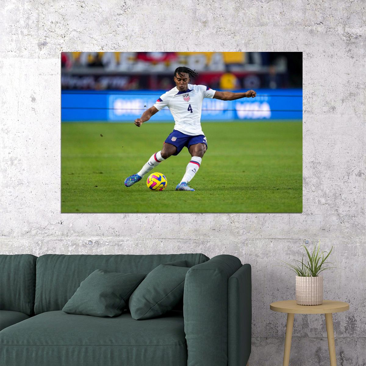 DeJuan Jones USA Soccer Poster Famous Football Superstar Motivational Sports Print