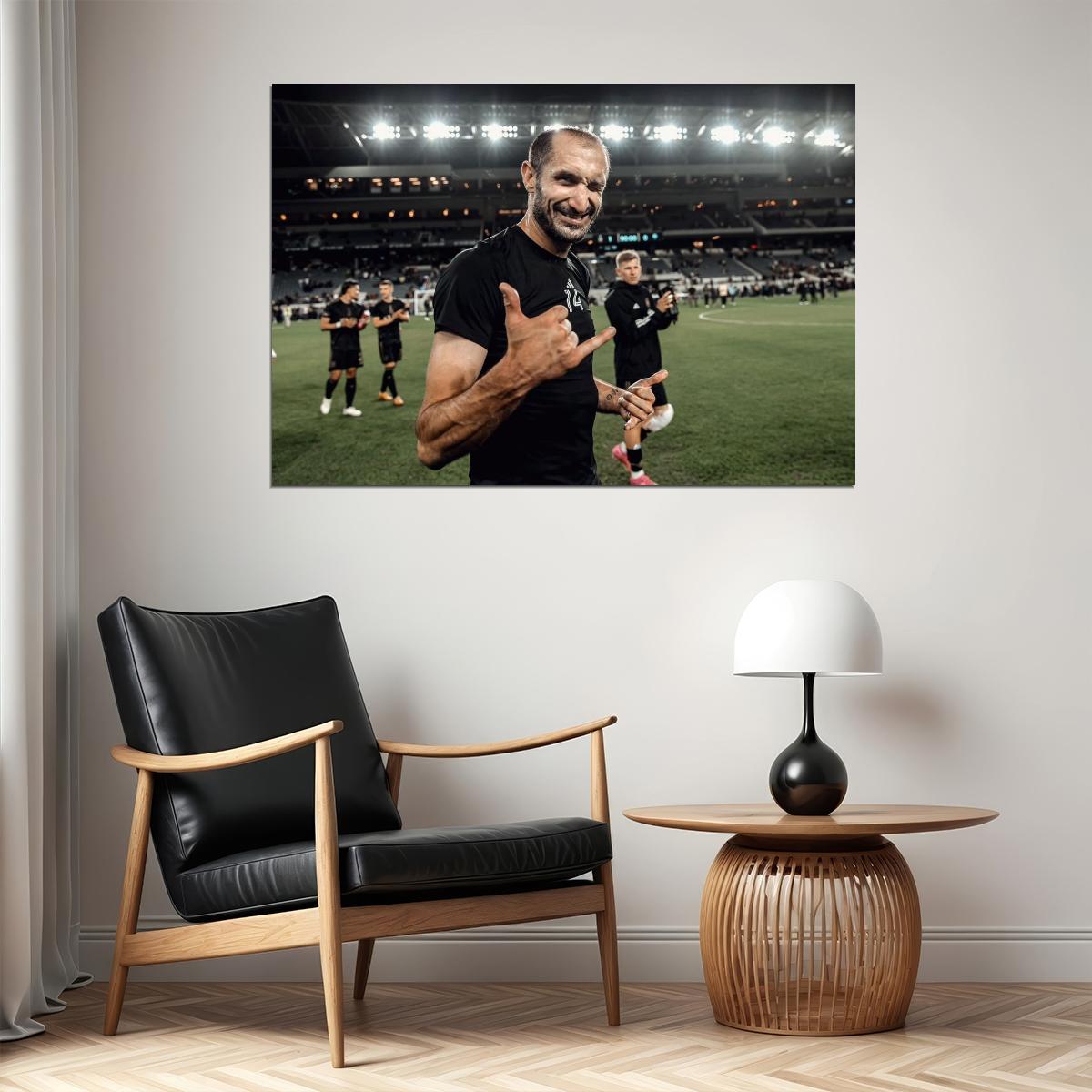 Giorgio Chiellini USA Soccer Poster Famous Football Superstar Motivational Sports Print