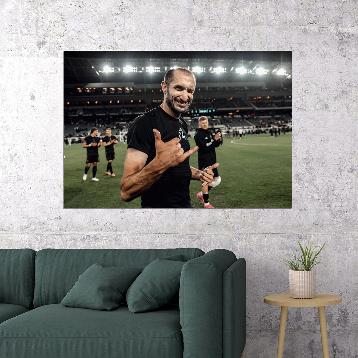 Giorgio Chiellini USA Soccer Poster Famous Football Superstar Motivational Sports Print