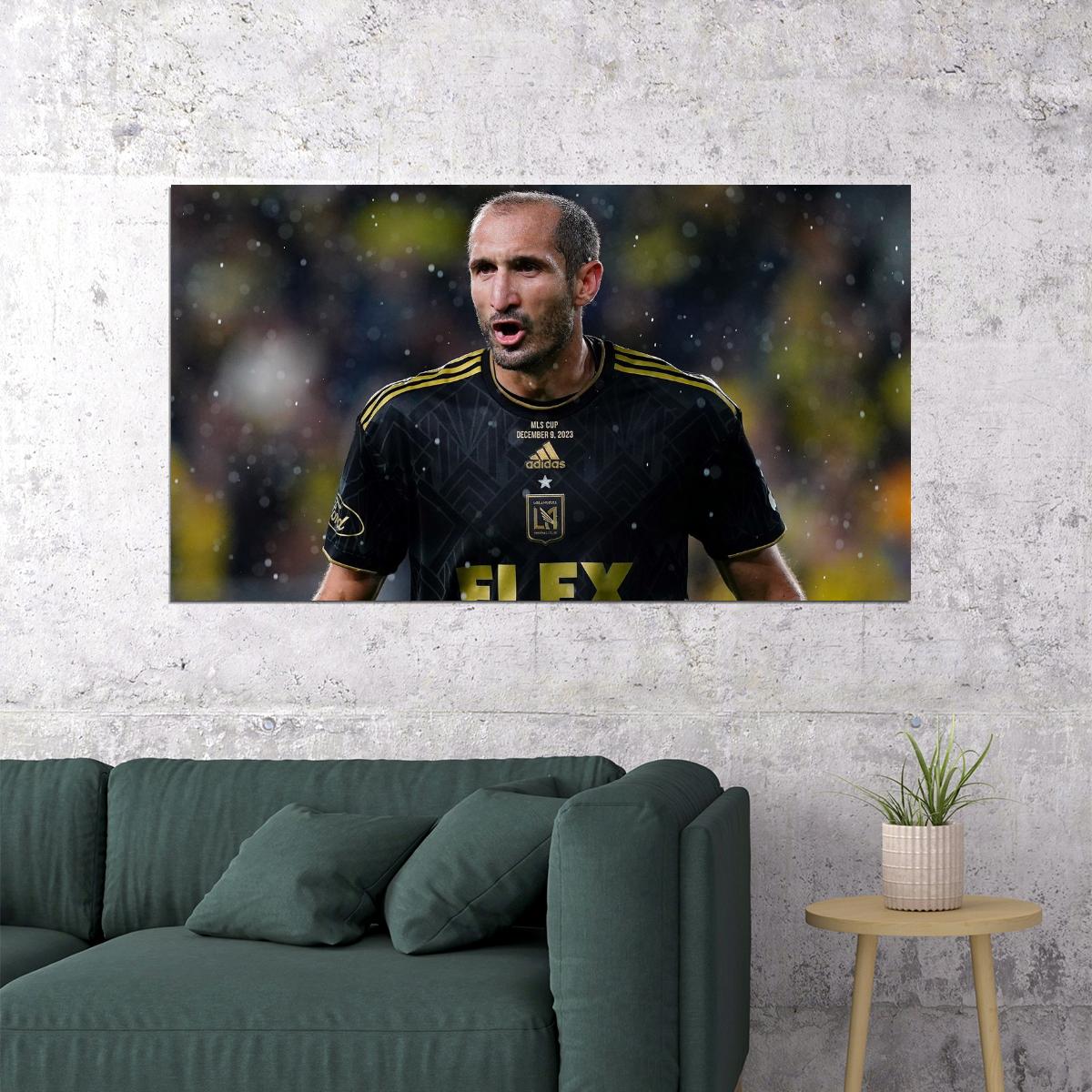 Giorgio Chiellini USA Soccer Poster Famous Football Superstar Motivational Sports Print