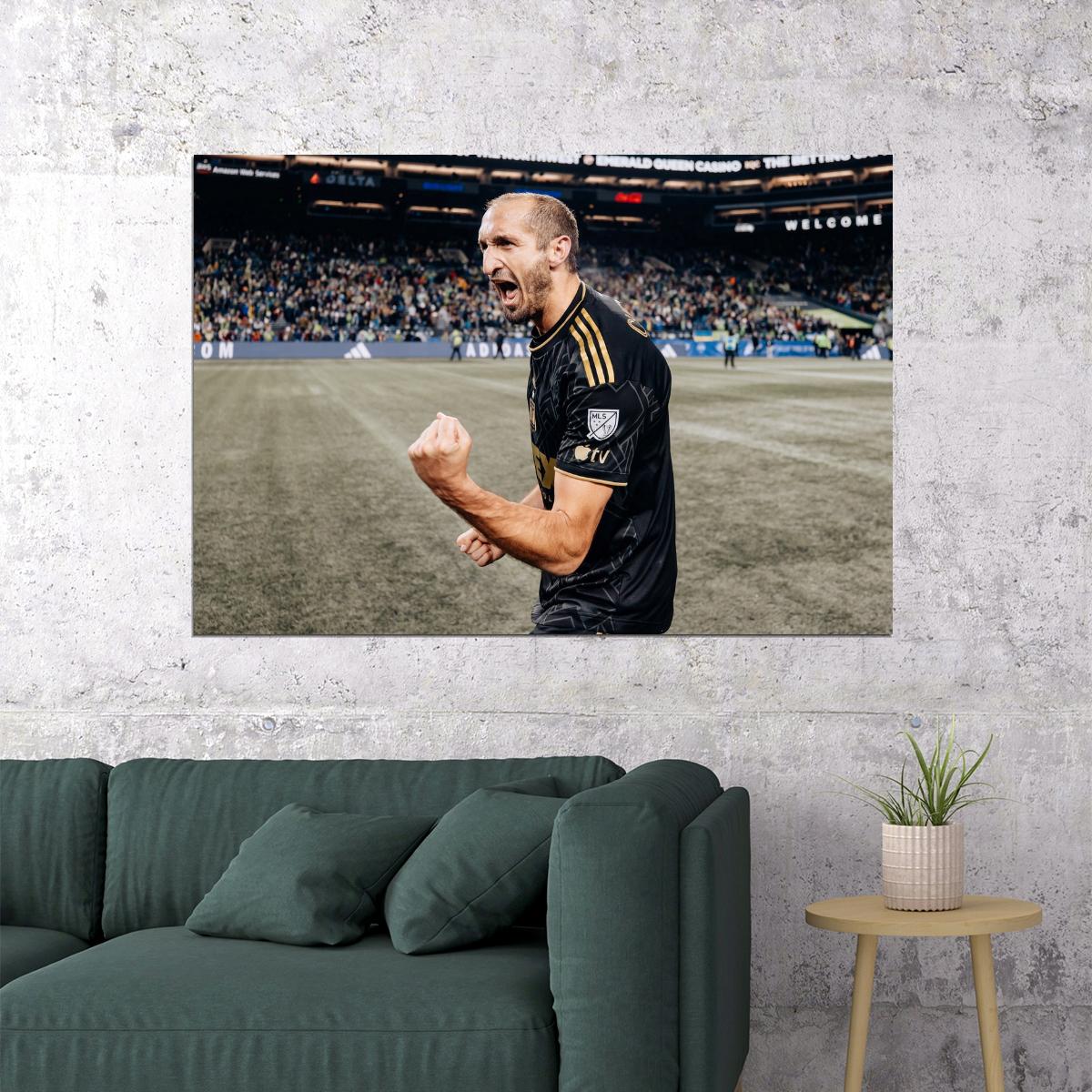 Giorgio Chiellini USA Soccer Poster Famous Football Superstar Motivational Sports Print