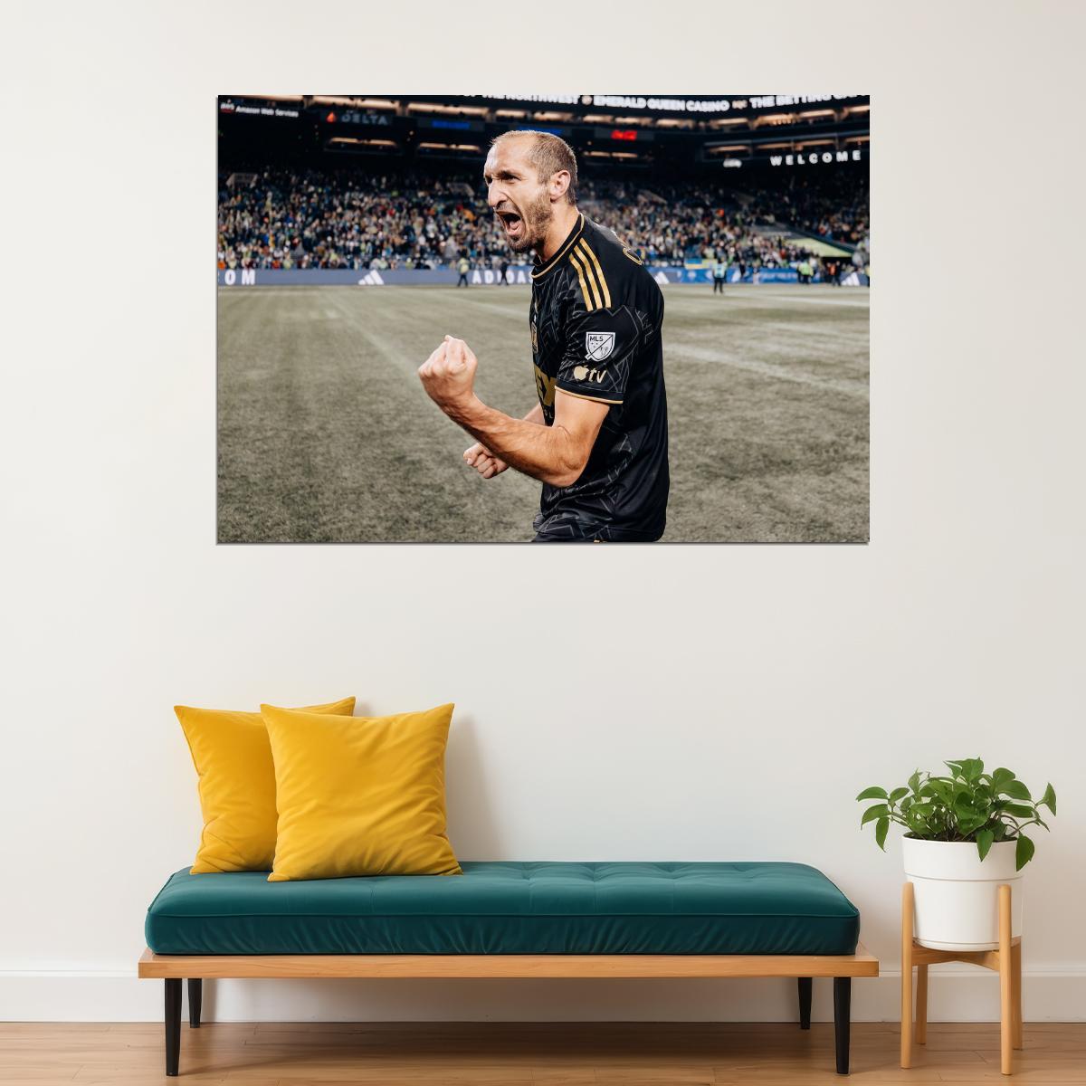 Giorgio Chiellini USA Soccer Poster Famous Football Superstar Motivational Sports Print