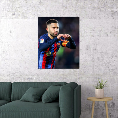 Jordi Alba Miami USA Soccer Poster Famous Football Superstar Motivational Sports Print