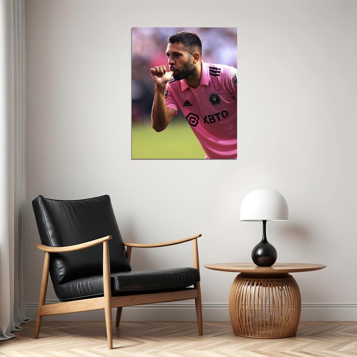 Jordi Alba Miami USA Soccer Poster Famous Football Superstar Motivational Sports Print