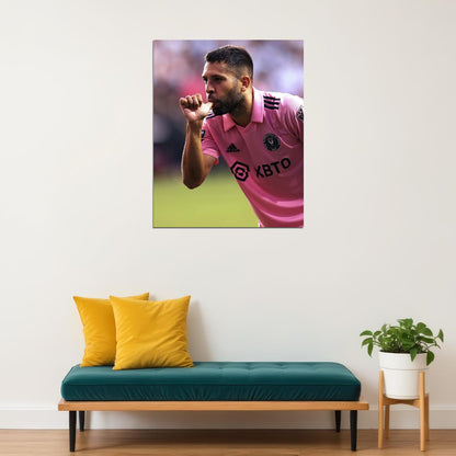 Jordi Alba Miami USA Soccer Poster Famous Football Superstar Motivational Sports Print