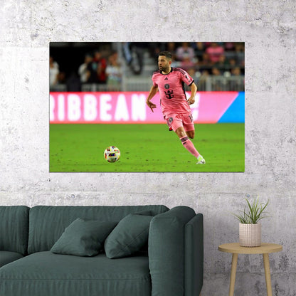 Jordi Alba Miami USA Soccer Poster Famous Football Superstar Motivational Sports Print