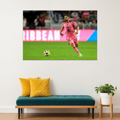 Jordi Alba Miami USA Soccer Poster Famous Football Superstar Motivational Sports Print