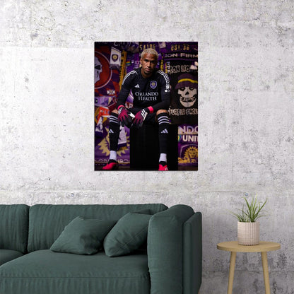 Pedro Gallese Orlando USA Soccer Poster Famous Football Superstar Motivational Sports Print