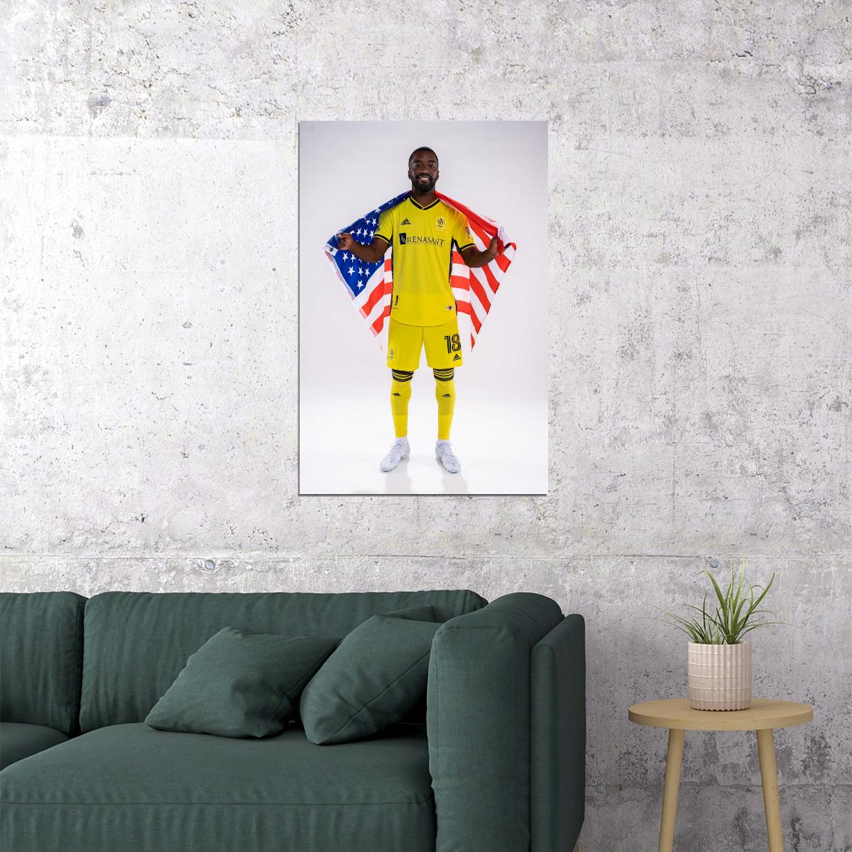 Shaq Moore Nashville USA Soccer Poster Famous Football Superstar Motivational Sports Print