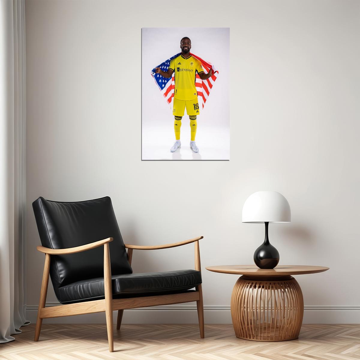 Shaq Moore Nashville USA Soccer Poster Famous Football Superstar Motivational Sports Print