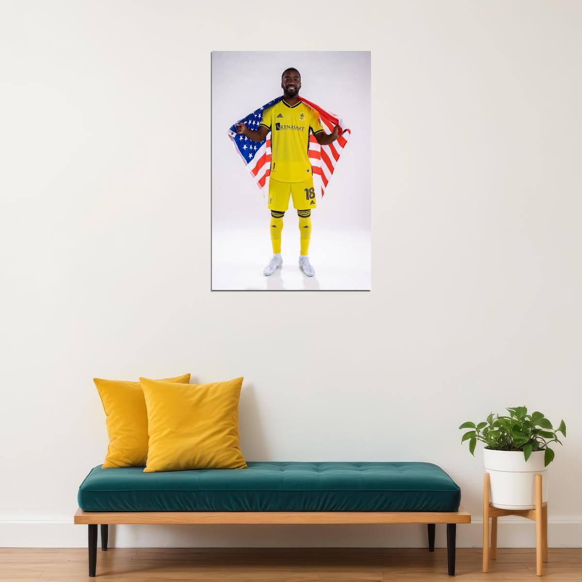 Shaq Moore Nashville USA Soccer Poster Famous Football Superstar Motivational Sports Print