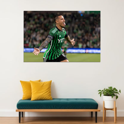 Sebastian Driussi USA Soccer Poster Famous Football Superstar Motivational Sports Print