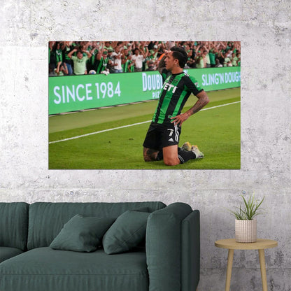 Sebastian Driussi USA Soccer Poster Famous Football Superstar Motivational Sports Print