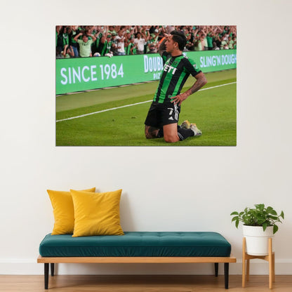 Sebastian Driussi USA Soccer Poster Famous Football Superstar Motivational Sports Print