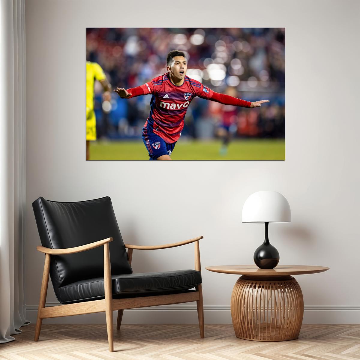 Alan Velasco USA Soccer Poster Famous Football Superstar Motivational Sports Print