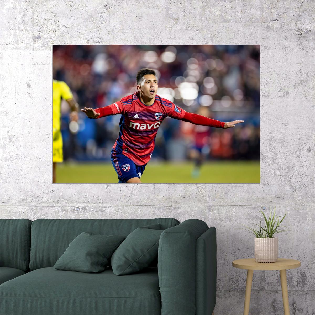 Alan Velasco USA Soccer Poster Famous Football Superstar Motivational Sports Print