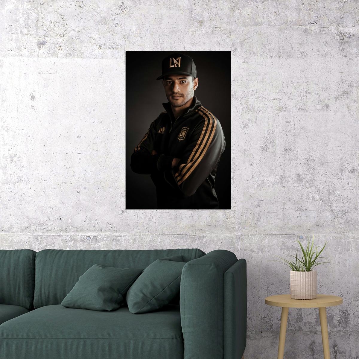 Carlos Vela USA Soccer Poster Famous Football Superstar Motivational Sports Print