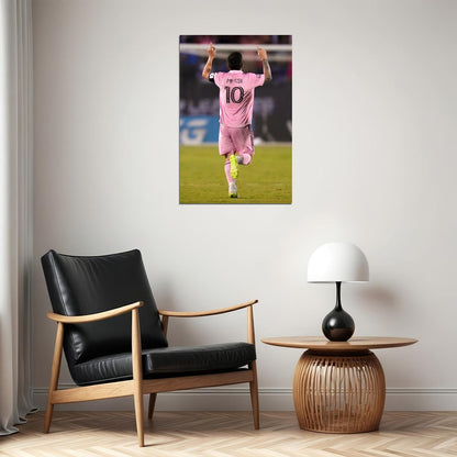 Lionel Messi USA Soccer Poster Famous Football Superstar Motivational Sports Print