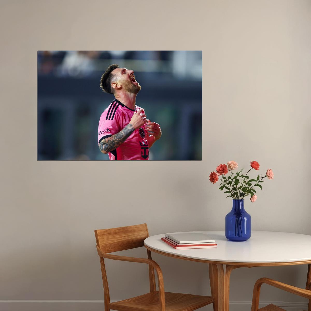 Lionel Messi USA Soccer Poster Famous Football Superstar Motivational Sports Print