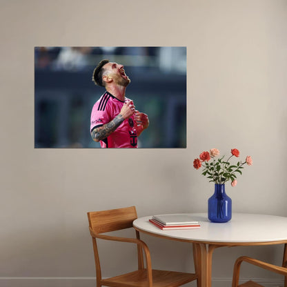 Lionel Messi USA Soccer Poster Famous Football Superstar Motivational Sports Print
