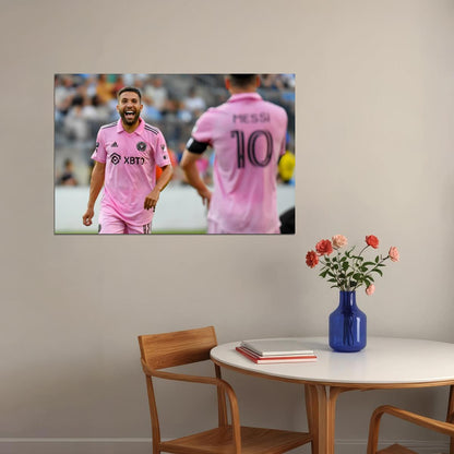 Jordi Alba Lionel Messi USA Soccer Poster Famous Football Superstar Motivational Sports Print