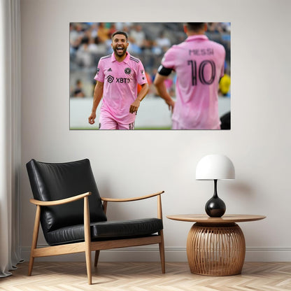 Jordi Alba Lionel Messi USA Soccer Poster Famous Football Superstar Motivational Sports Print