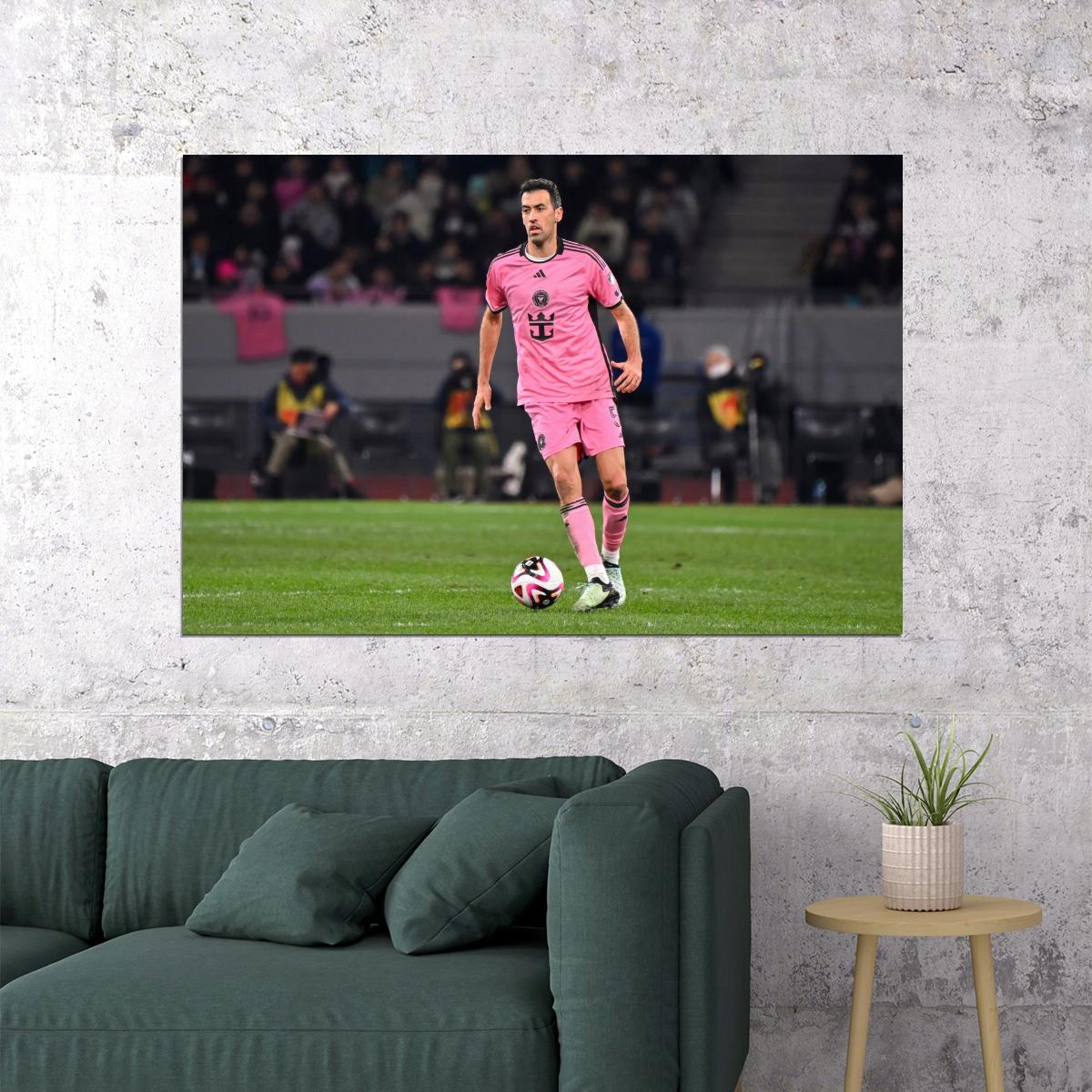 Sergio Busquets USA Soccer Poster Famous Football Superstar Motivational Sports Print