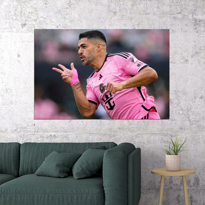 Luis Suarez USA Soccer Poster Famous Football Superstar Motivational Sports Print