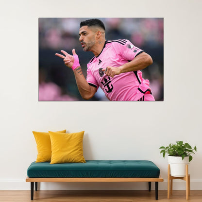 Luis Suarez USA Soccer Poster Famous Football Superstar Motivational Sports Print