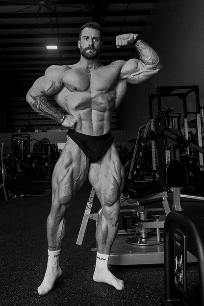 Chris Bumstead Gym Shot Black And White Bodybuilder Poster Bodybuilding Workout HD Photo Print